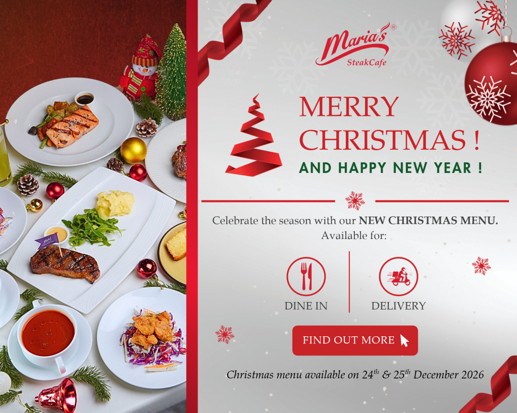 Maria's Steakcafe Christmas Menu - available 24th & 25th December 2026